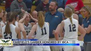 Fairfields Brodie Garber named District 1 Coach of the Year by IBCA in girls basketball [upl. by Mureil794]