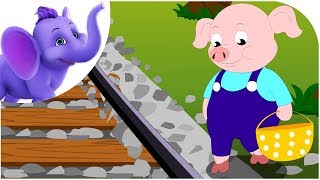 Piggy on the Railway  Nursery Rhyme with Karaoke [upl. by Atnes]