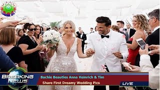 Bachie Beauties Anna Heinrich amp Tim Share First Dreamy Wedding Pics [upl. by Arabrab]