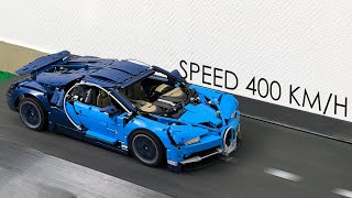 Bugatti Chiron VS Treadmill – Fake Lego Technic Speed Test 42083 [upl. by Naujyt]