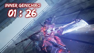 Sekiro  Inner Genichiro in 126  No Hit Speedrun [upl. by Raff941]