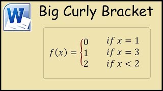 How to add a big curly bracket in Microsoft Word [upl. by Amador914]