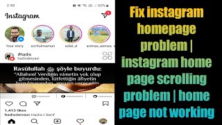 Fix instagram homepage problem  instagram home page scrolling problem  home page not working [upl. by Williamsen397]