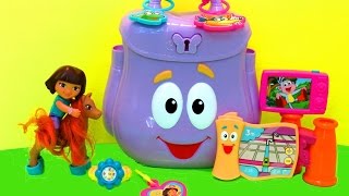 Nick Jr Dora the Explorer Backpack Playset Dinosaur  Video 237 [upl. by Laumas]