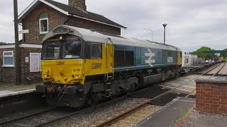 Felixstowe container freight trains at westerfield station 31523 [upl. by Ayotna436]