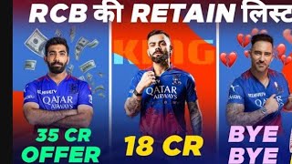 RCB retaining list prediction IPL 2025 [upl. by Annehs964]