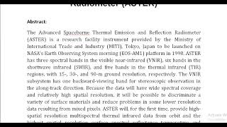 Overview of Advanced Spaceborne Thermal Emission and Reflection Radiometer ASTER [upl. by Fiester]