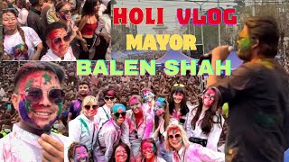 Holi festivalmayor Balen shah durbar marg Kathmandu 2024 [upl. by Ahtis]