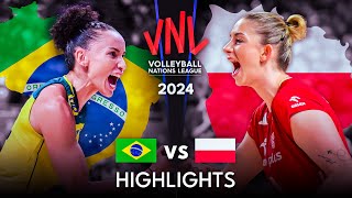 🇧🇷 BRAZIL vs POLAND 🇵🇱  Highlights  Womens VNL 2024 [upl. by Dragone576]