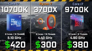 Core i710700K vs Ryzen 7 3700X vs i79700K Gaming and Rendering Benchmark Comparisons [upl. by Mildred440]