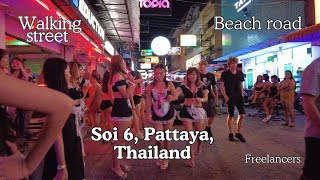 Pattaya charming Soi 6 walking street amp alluring beach road 2024 Thailand [upl. by Ettezel]