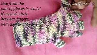 Knitting Gloves with two needles [upl. by Melinde530]