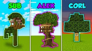 SUB vs ALEX vs CORL  TREEHOUSE in Minecraft [upl. by Anitreb]