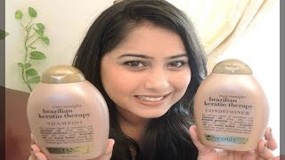 OGX Brazilian Keratin therapy shampoo amp conditioner review [upl. by Irwin10]