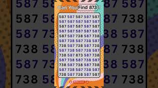 Number Puzzle Spot 873 Hidden in 587 BrainTeaser MathPuzzle IQChallenge [upl. by Mushro]