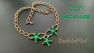 Simple Bicone Necklace  DIY Beaded Necklace  How to make Beaded Necklace [upl. by Blim]