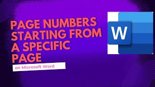 How to insert page number in Microsoft word from specific page [upl. by Fenn655]