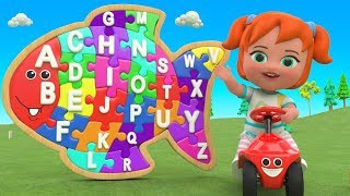 Color ABC Puzzle Wooden Toy Set 3D Kids  Little Baby Fun Learning Alphabets ABC Song for Children [upl. by Darcie]