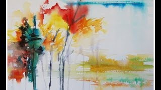 Paint an Abstract Landscape in Watercolor [upl. by Lais]