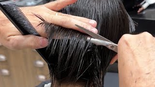 Como fazer corte mullet masculino todo na tesoura   aprender de um jeito muito fácil [upl. by Htide]