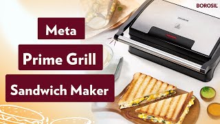 Meta Prime Grill Sandwich Maker  Electric Sandwich Maker  Borosil [upl. by Aynekal389]