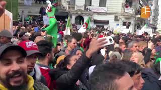 Alger Les manifestants chantent en cœur quot Libérez lAlgérie quot [upl. by Adnileb]