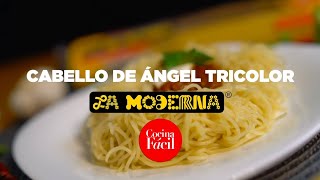 ¿Cómo hacer cabello de ángel tricolor receta  Cocina Fácil [upl. by Ajiat]