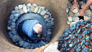 HORNO DE CAL artesanal en el monte Elaboración con piedra caliza y arbustos secos  Documental [upl. by Harland121]