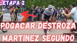 RESUMEN ETAPA 2 GIRO DE ITALIA 2024POGACAR DESTRAZOA TODOS MARTINEZ SEGUNDO [upl. by Oilicec472]