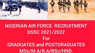 Nigerian Air Force DSSC Recruitment 20212022 [upl. by Shayna]