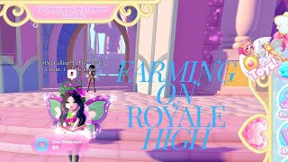 FARMING IN ROYALE HIGH WITH MULTIPLIERS 100K A DAY [upl. by Atilemrac575]