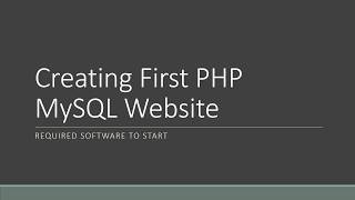 01  First PHP MySQL Site Software [upl. by Jim]