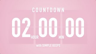 2 Hours Countdown Flip Clock Timer  Simple Beeps 🌸🔔 [upl. by Filide]