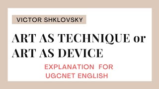 Art as Technique  Viktor Shklovsky  Defamiliarization  TAMIL  highbrowraise  Nanmozhi [upl. by Ennaoj]