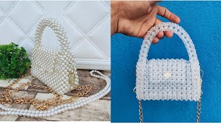 Bolsa de Pérolas Luxo Parte 1  Beaded Bag [upl. by Erapsag]