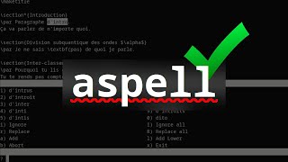 aspell  corriger vos fautes dorthographe dans le terminal [upl. by Ameehsat]