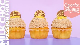 Milk Chocolate amp Passion Fruit Cupcakes  Cupcake Jemma Recipe [upl. by Nedlog164]