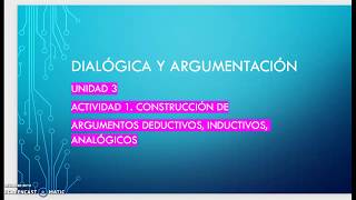 Argumento deductivo inductivo analógico Bachillerato a Distancia UNAM [upl. by Buchbinder]