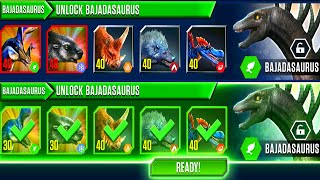 REWARD UNLOCKED BAJADASAURUS LEVEL 40  JURASSIC WORLD THE GAME [upl. by Fleurette885]