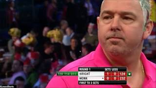 PDC World Darts Championships 2013 Wright VS Monk [upl. by Ttekcirc]