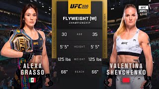 🔴 UFC 306 Alexa Grasso vs Valentina Shevchenko 3  Full Fight amp Highlights  W Flyweight Title Bout [upl. by Pascia]