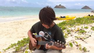 No Woman No Cry  Bob Marley Lanikai Beach Oahu Hawaii  Solo fingerstyle ukulele [upl. by Albie]