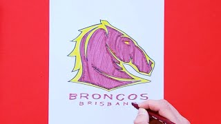 How to draw Brisbane Broncos Logo National Rugby League [upl. by Iak596]