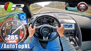 JAGUAR F Type R AWD 550HP on AUTOBAHN NO SPEED LIMIT by AutoTopNL [upl. by Hughmanick]