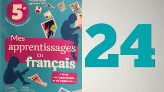 5 AEP Page 24 Communication et actes de langue Mes apprentissages en français [upl. by Ahsaz971]