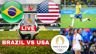 Brazil vs USA Women 01 Live Olympic Games Gold Medal Football Match 2024 Score Highlights USWNT [upl. by Ardeha]