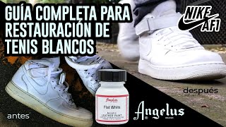 Restauración de tenis blancos de piel  Air Force 1 Restoration  Angelus Paint [upl. by Trilbie]