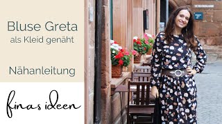 Greta  Bluse oder Blusenshirt als Kleid nähen [upl. by Juliano]