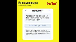 Traductor Eres quotlliurequot dEscola Valenciana [upl. by Alacim112]