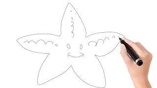 starfish drawing for school childkids artsimple and easy drawing for childrenstarfish drawing [upl. by Ahsyas]